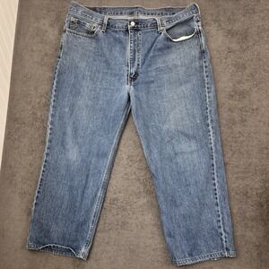 Levi's 550 mens denim workwear jeans size 42x29 blue pants straight leg